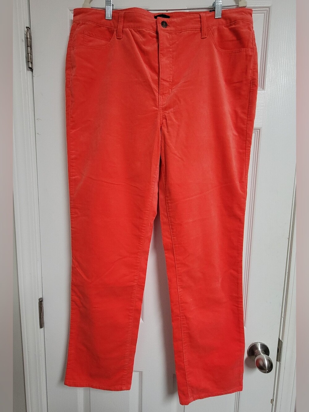 Talbots NWT Women's Velveteen Orande And Blue Straigh Leg Pants Size 16.